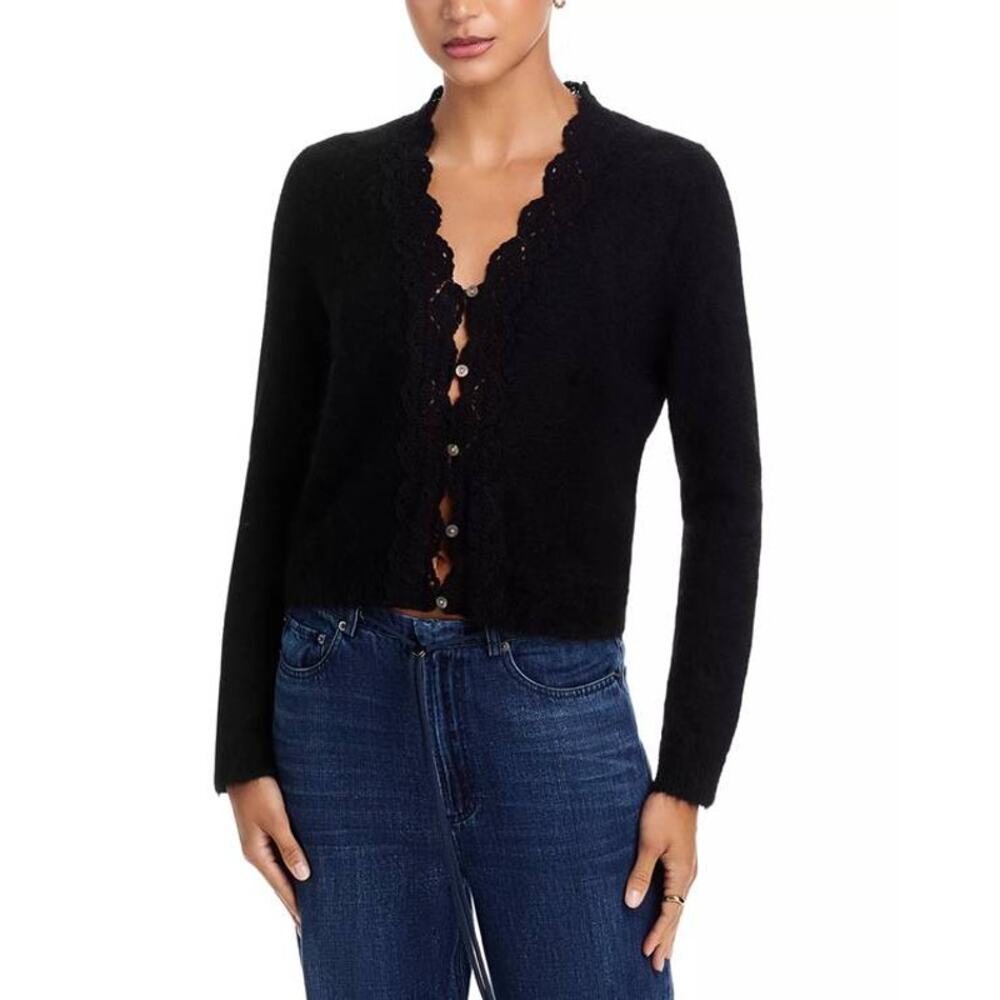 Rails Mer Scalloped Lace Cardigan in Black S